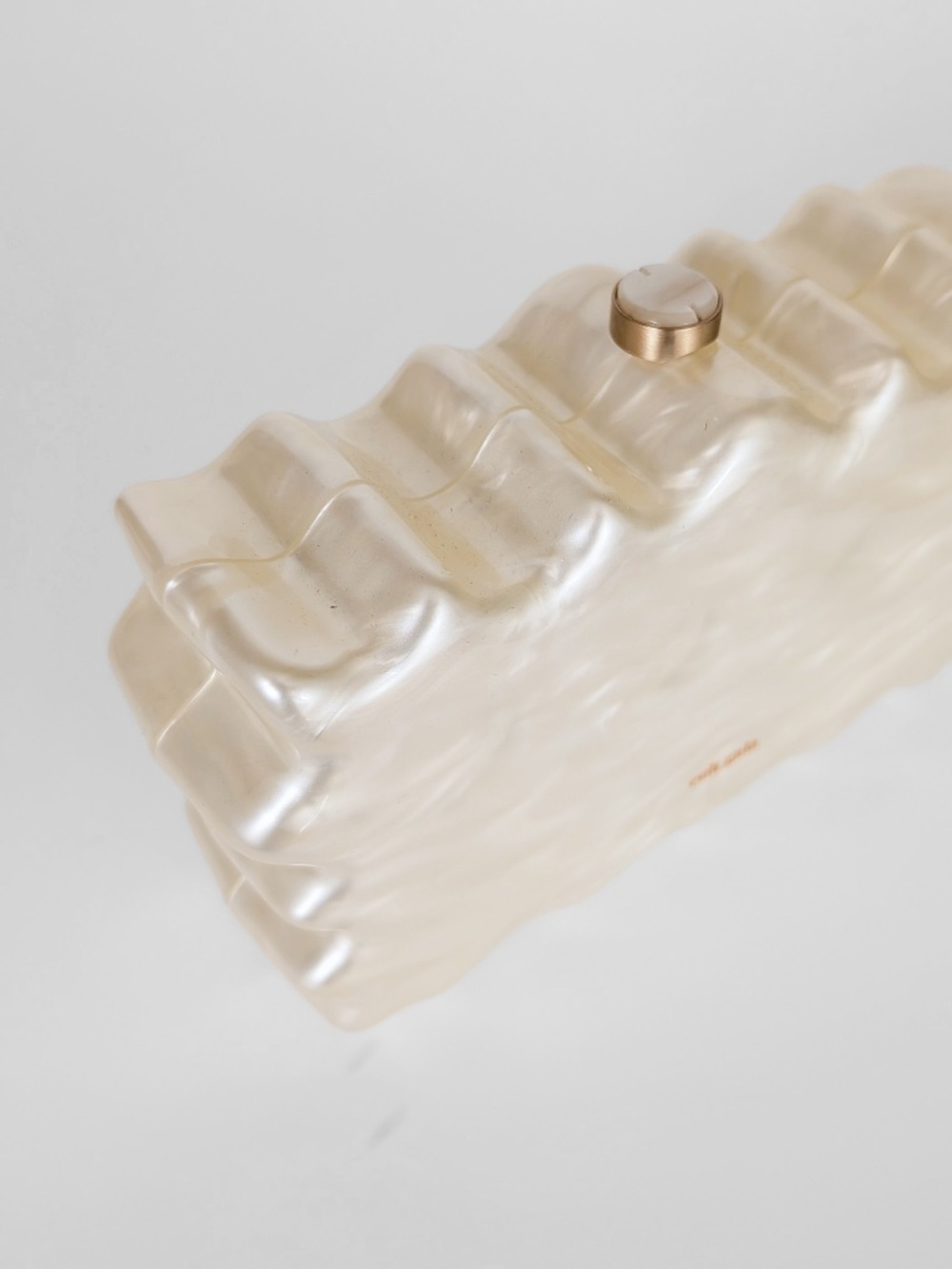Cult Gaia Paloma Ivory Pearlescent Acrylic Sculptural Clutch - Picture 8 of 16